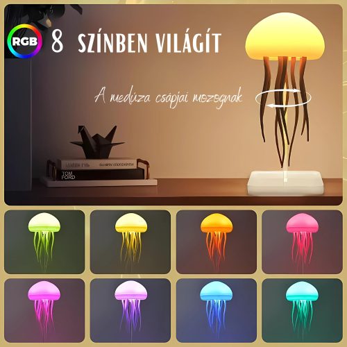 Lampă LED Meduză cu Tentacule Plutitoare și Lumină Colorată