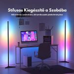 LED rohová stojací lampa s náladovým osvětlením, nastavitelným jasem a ovládáním hudbou