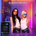 LED rohová stojací lampa s náladovým osvětlením, nastavitelným jasem a ovládáním hudbou