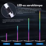 LED rohová stojací lampa s náladovým osvětlením, nastavitelným jasem a ovládáním hudbou