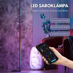 LED rohová stojací lampa s náladovým osvětlením, nastavitelným jasem a ovládáním hudbou