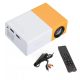 Mini LED projektor 1080P Full HD, kompatibilní s HDMI, USB a TF kartou, pro domácí kino a kempování – Žlutá/Bílá