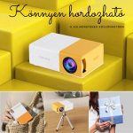 Mini LED projektor 1080P Full HD, kompatibilní s HDMI, USB a TF kartou, pro domácí kino a kempování – Žlutá/Bílá