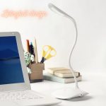 Fashion Wind Csíptethető és Összecsukható Állítható Fényerejű USB Újratölthető LED Asztali Olvasólámpa – Fehér