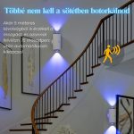 Smart Night Újratölthető RGB LED fali lámpa hangulatfény mozgásérzékelővel és mágneses fali tartóval 