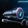 Joyroom JR-CL08, 3 az 1-ben autós gyorstöltő, 1.5 m-es 45 W-os Lightning kábellel - Fekete