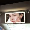 Oglindă auto pentru machiaj, montabilă pe parasolar, cu lumină LED - Albă