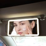 Napellenzőre Rögzíthető Autós Smink Tükör LED Világítással - Fehér - Black Friday