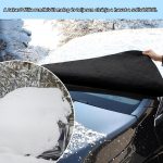 Folie de protecție pliabilă pentru parbriz cu husă pentru oglinda retrovizoare, dungi reflectorizante - 160 x 116 cm