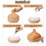 Aroma difuzér s dřevěným vzorem – světle hnědý