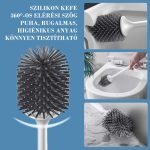Perie de toaletă din silicon cu suport pentru montare pe perete