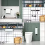 Suport metalic autoadeziv pentru prosoape de hârtie - Negru