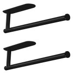 Suport metalic autoadeziv pentru prosoape de hârtie, set de 2 - Negru