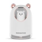 USB Párásító maci figurával, hangulatvilágítással, 300 ml - Fehér - Black Friday