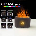 Flame láng mintájú és hatású diffúzor és aroma párologtató - Sötét fa - Black Friday
