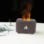 Flame láng mintájú és hatású diffúzor és aroma párologtató - Sötét fa - Black Friday