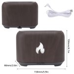 Flame láng mintájú és hatású diffúzor és aroma párologtató - Sötét fa - Black Friday