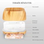 Flame láng hatású aromaterápiás párásító, sótartóval és himalájai sóval - Black Friday