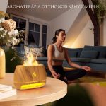 Flame láng hatású aromaterápiás párásító, sótartóval és himalájai sóval - Black Friday