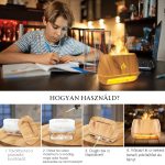 Flame láng hatású aromaterápiás párásító, sótartóval és himalájai sóval - Black Friday