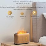 Difuzor cu flacără și vaporizator de aromă cu capac din lemn și bandă decorativă