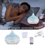 Repedezett és fehér fa mintázatú ultrahangos aroma diffúzor és Pulaiyi 4 részes illóolaj szett - Black Friday