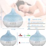 Repedezett és fehér fa mintázatú ultrahangos aroma diffúzor és Pulaiyi 4 részes illóolaj szett - Black Friday