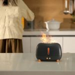 RetroFlame Láng Hatású Aromaterápiás Párásító 250 ml - Fekete - Rózsa Illóolaj