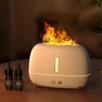 RetroFlame Láng Hatású Aromaterápiás Párásító 250 ml - Fehér - Rózsa Illóolaj