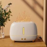 RetroFlame Láng Hatású Aromaterápiás Párásító 250 ml - Fehér - Rózsa Illóolaj