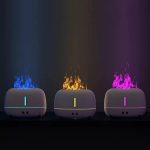 RetroFlame Láng Hatású Aromaterápiás Párásító 250 ml - Fehér - Rózsa Illóolaj