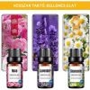 Repedezett és fehér fa mintázatú ultrahangos aroma diffúzor és Pulaiyi 6 részes illóolaj szett