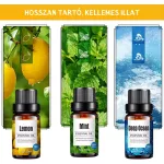 Repedezett és fehér fa mintázatú ultrahangos aroma diffúzor és Pulaiyi 6 részes illóolaj szett