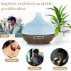 Repedezett és Sötét Fa Mintázatú Ultrahangos Aroma Diffúzor 7 Féle Választható Színnel, Távirányítóval