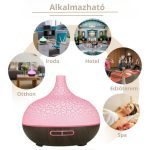 Difuzor de arome cu ultrasunete, cu model de lemn crăpat și închis la culoare, cu 7 fețe din care puteți alege, telecomandă