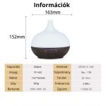 Difuzor de arome cu ultrasunete, cu model de lemn crăpat și închis la culoare, cu 7 fețe din care puteți alege, telecomandă