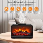 Aroma difuzér s efektem krbu, 2stupňová humidifikácia a osvetlenie, časovač, tichý chod – čierny