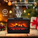 Aroma difuzér s efektem krbu, 2stupňová humidifikácia a osvetlenie, časovač, tichý chod – čierny