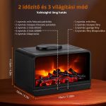 Aroma difuzér s efektem krbu, 2stupňová humidifikácia a osvetlenie, časovač, tichý chod – čierny