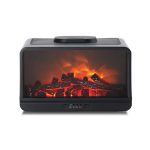 Aroma difuzér s efektem krbu, 2stupňová humidifikácia a osvetlenie, časovač, tichý chod – čierny