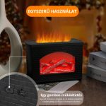Aroma difuzér s efektem krbu, s efektem skutečného plamene, dlouhou výdrží a ovládáním jedním tlačítkem – černý