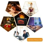 Aroma difuzér s efektem krbu, s efektem skutečného plamene, dlouhou výdrží a ovládáním jedním tlačítkem – černý