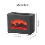 Aroma difuzér s efektem krbu, s efektem skutečného plamene, dlouhou výdrží a ovládáním jedním tlačítkem – černý