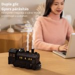 Mozdony Aroma Diffúzor Ultrahangos Technológiával, Dupla Párásítással, Éjszakai Fénnyel - Fekete