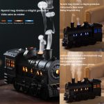 Mozdony Aroma Diffúzor Ultrahangos Technológiával, Dupla Párásítással, Éjszakai Fénnyel - Fekete