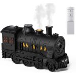 Mozdony Aroma Diffúzor Ultrahangos Technológiával, Dupla Párásítással, Éjszakai Fénnyel - Fekete