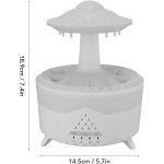 Barevná kapka deště – aromaterapeutický difuzér s barevným osvětlením, kapkami vody, dálkovým ovládáním a časovačem – bílý