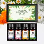 Váza Formájú Ultrahangos Aromaterápiás Diffúzor és Pulaiyi 4 Részes Illóolaj Szett - Sötét Fa - Black Friday