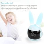 Ceas deșteptător și lumină de noapte cu iepuraș pentru copii, cu afișaj digital - Albastru