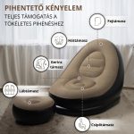 Fotoliu gonflabil cu suport pentru picioare - 116 x 98 x 83 cm - Maro-Negru